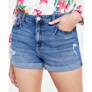 I.N.C. International Concepts Women's Size 2 High-Rise Cuffed Denim Shorts NWT